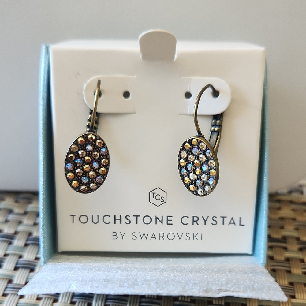 Touchstone Crystal Around Town  Earrings, Antique